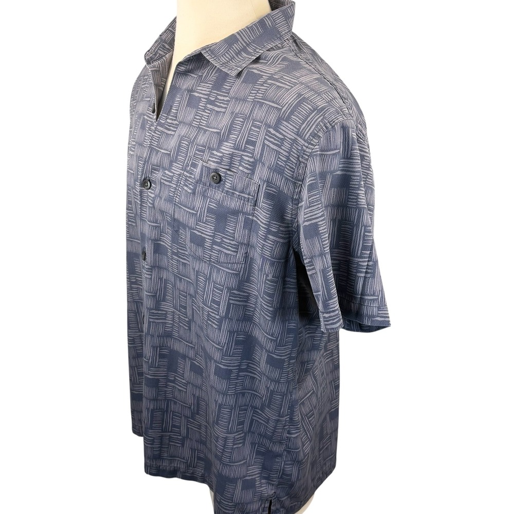 Tommy Bahama Island Zone Mens XL Silk Blend Short Sleeve Button Up Shirt Blue - Picture 3 of 8